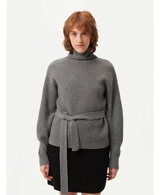 Gobi Cashmere Women's Belted Turtleneck
