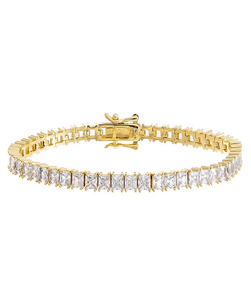 By Adina Eden Cubic Zirconia Princess Cut Tennis Bracelet