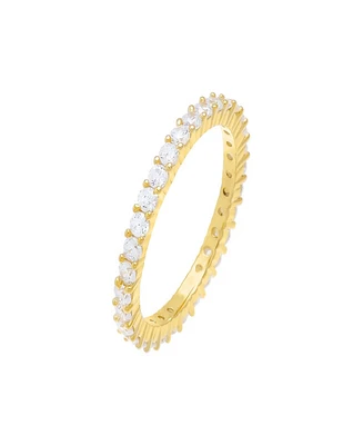 By Adina Eden Thin Cubic Zirconia Eternity Band Ring