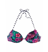 Lascana Women's Mix Print Push Up Bikini Swimsuit Top
