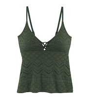 Lascana Women's Crochet Underwire Tankini Swimsuit Top