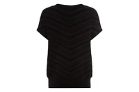 Olsen Women's Stitch Interest Sleeve Sweater