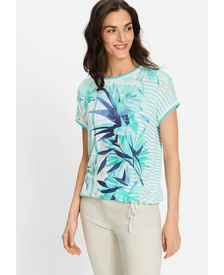 Olsen Women's Mixed Print Embellished T-Shirt