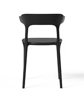 Modern Stackable Resin Plastic Patio Dining Chair (Set of