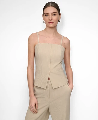 Dkny Women's Seersucker Square-Neck Bustier Top