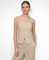Dkny Women's Seersucker Square-Neck Bustier Top