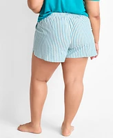 State of Day Plus Shadow Stripe Seersucker Drawstring Shorts, Exclusively for Macy's