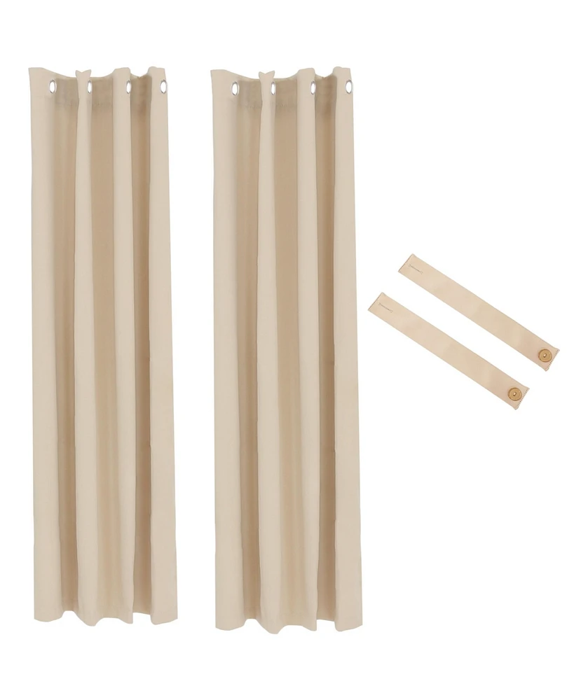 x -Inch Indoor/Outdoor Room-Darkening Curtain Panel with Grommet Top - Includes Tieback