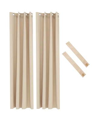 52 x -Inch Indoor/Outdoor Room Darkening Curtains with Grommet Top - Includes Tieback