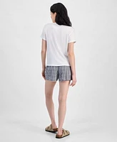 Juniors Hibiscus Graphic T Shirt Planet Heart Juniors Gingham Boxer Shorts
