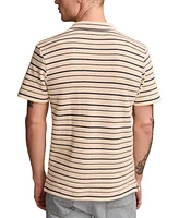 Lucky Brand Men's Short Sleeve Waffle-Knit Striped Polo Shirt