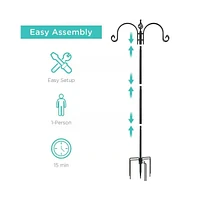 Complete Bird Feeder Set with Metal Stand and Multiple Feeders for Outdoor Watching