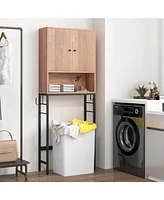 Over The Toilet Storage Cabinet with 2 Doors and Adjustable Shelf