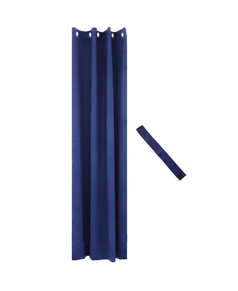 52 x 95-Inch Outdoor Blackout Curtain with Grommet Top - Includes Tiebacks Blue