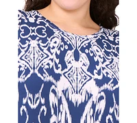 Msk Plus Printed Round-Neck Sleeveless Maxi Dress