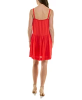 Taylor Petite Pintuck Square-Neck Mini Dress