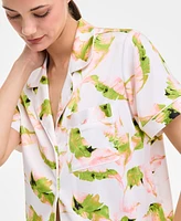 I.n.c International Concepts Women's Stretch Satin Short-Sleeve Pajama Set, Exclusively at Macy's