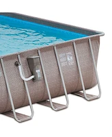 Summer Waves 24ft x 12ft x 52in Rectangle Above Ground Frame Swimming Pool Set