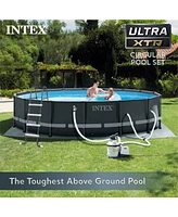 Intex Ultra Xtr 16ft x 48in Outdoor Frame Above Ground Swimming Pool Set w/ Pump