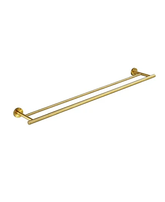 Space-Saving Double Towel Bar for Organized Bathroom Storage