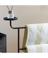 Kings Brand Furniture Valet Clothes Stand with Storage Tray, Towel Rack, Blanket Drying Holder for Bedroom