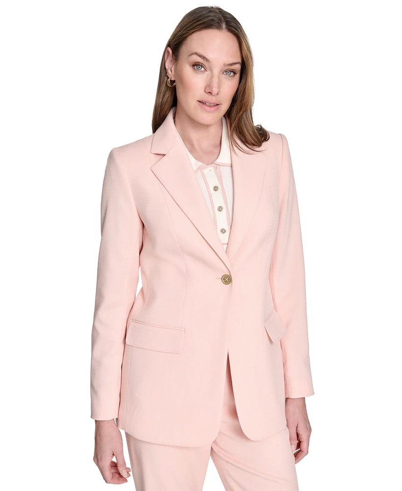 Tommy Hilfiger Women's Notched Collar One-Button Blazer