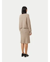 Gobi Cashmere Women's Cropped T-Neck Sweater