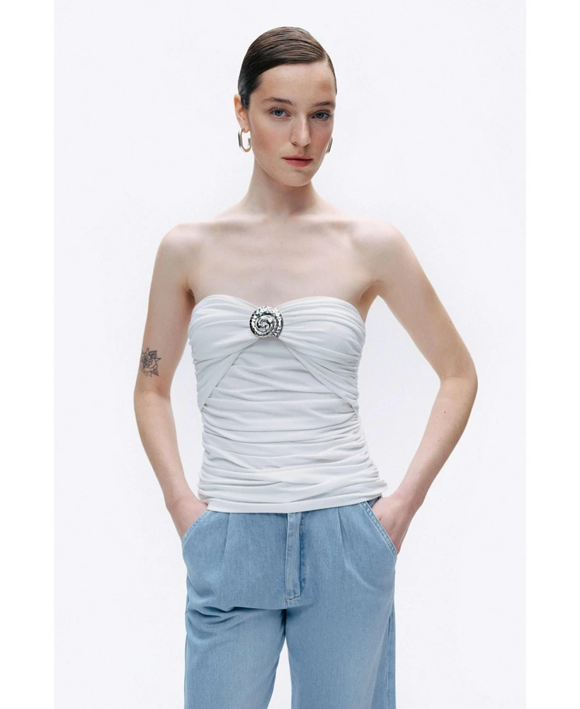 Nocturne Women's Oyster Accessory Blouse