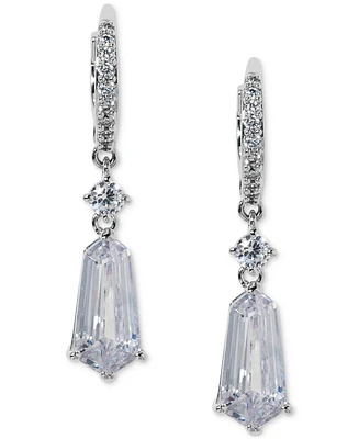 Eliot Danori Silver-Tone Cubic Zirconia Drop Earrings, Exclusively at Macy's
