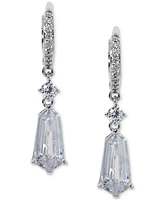 Eliot Danori Silver-Tone Cubic Zirconia Drop Earrings, Exclusively at Macy's
