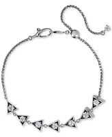 Eliot Danori Silver-Tone Cubic Zirconia Triangle Slider Bracelet, Exclusively at Macy's