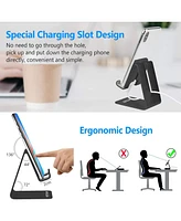 Urmust Desk Phone Holder Dock | Aluminum Stand for iPhone 6-15 Pro/Max & Tablets 4-10 Inch