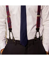 Trafalgar Men's No Sew Moveable Button End Suspender Clips (Set of 6)