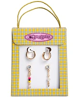 Clueless Gold-Tone 2-Pc. Set Rizz Hoop & As If Linear Drop Earrings