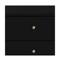 Sturdy Two-Drawer Solid Wood Nightstand for Bedside Essentials
