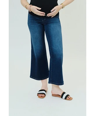 1822 Denim Maternity Better Butter Over the Bump Crop Wide Leg Jean