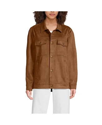 Lands' End Women's Unisex Faux Suede Trucker Jacket