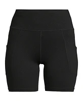 Lands' End Plus Active High Impact 7" Pocket Bike Shorts