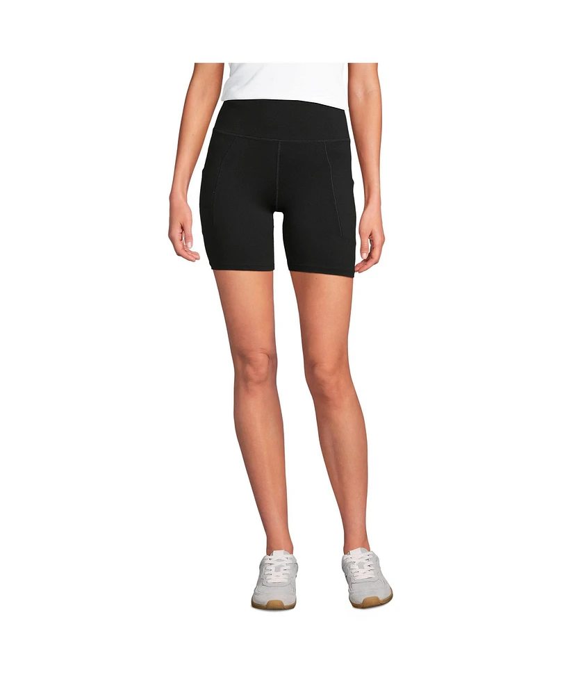 Lands' End Women's Active High Impact 7" Pocket Bike Shorts
