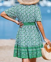 Cupshe Women's Bohemian Breeze Paisley Mini Beach Dress