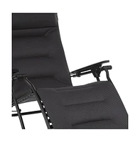 Reclining Steel Zero Gravity Chair with Cushion for Lawn Deck and Poolside