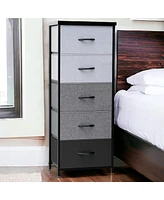 Lightweight Steel and Fabric Chest with Five Drawers for Small Spaces