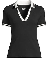 Lands' End Plus Wide Rib Polo Shirt