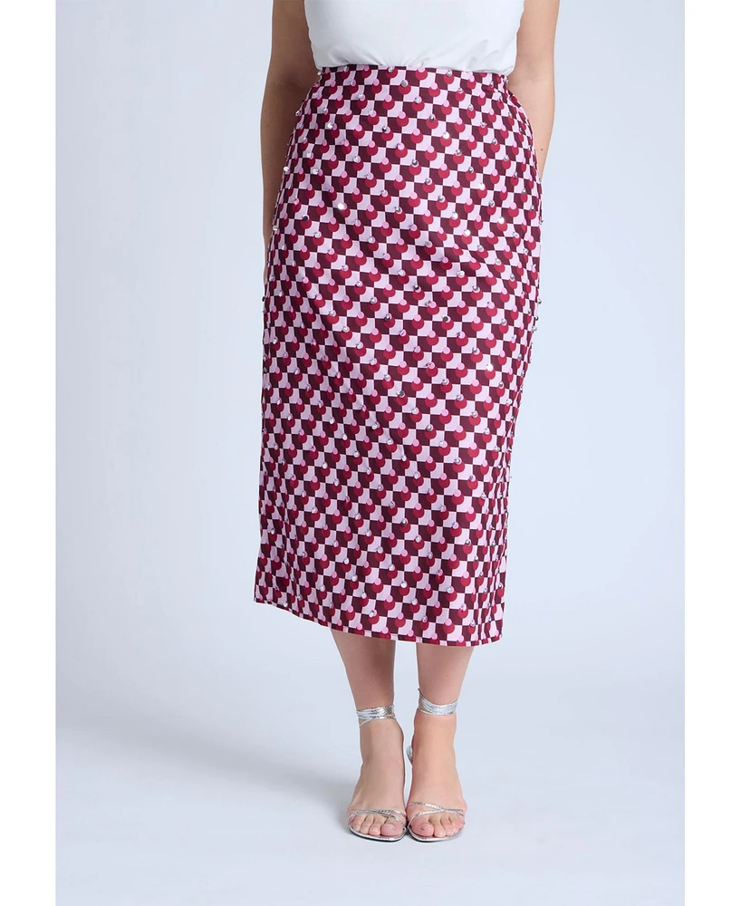 Eloquii Plus Geometric Sequin Skirt