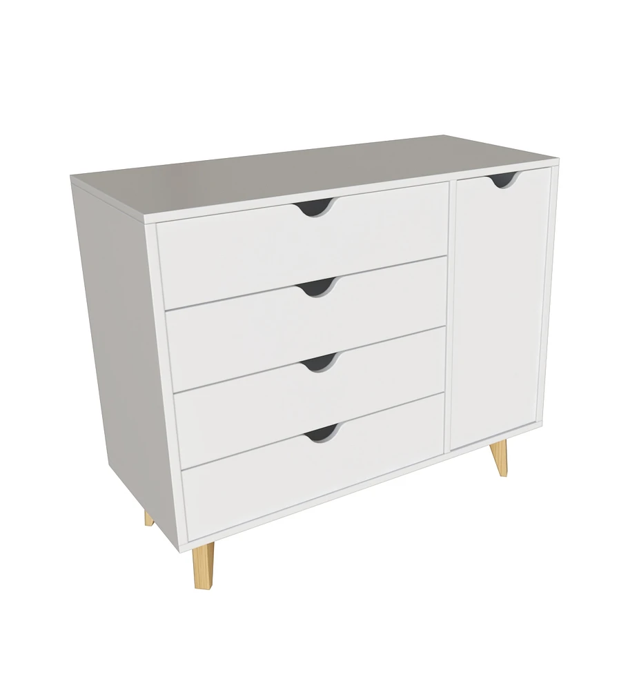 Solid Wood 4-Drawer Combo Dresser – Versatile Storage