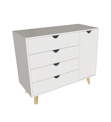 Solid Wood 4-Drawer Combo Dresser – Versatile Storage