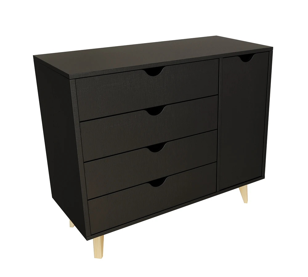 Solid Wood 4-Drawer Combo Dresser – Versatile Storage