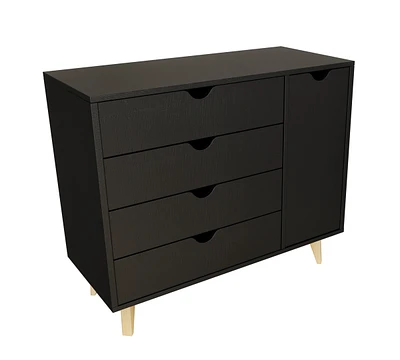 Solid Wood 4-Drawer Combo Dresser – Versatile Storage