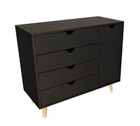Solid Wood 4-Drawer Combo Dresser – Versatile Storage
