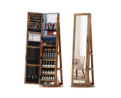 Vlsrka 360° Rotating Led Jewelry Armoire